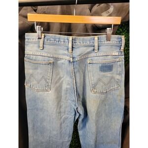 vtg 90s MAVERICK BLUE DENIM Jeans size 32 // light wash faded distressed pants